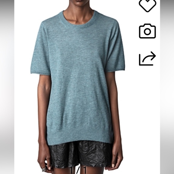 NWT cashmere Zadig and Voltaire Short Sleeve Sweater - Picture 1 of 4